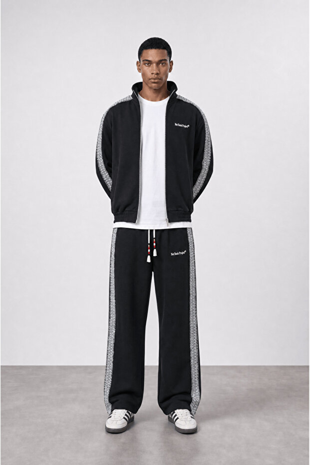 Men's Nbp Stripe Detailed Doubleface Tracksuit Set Black