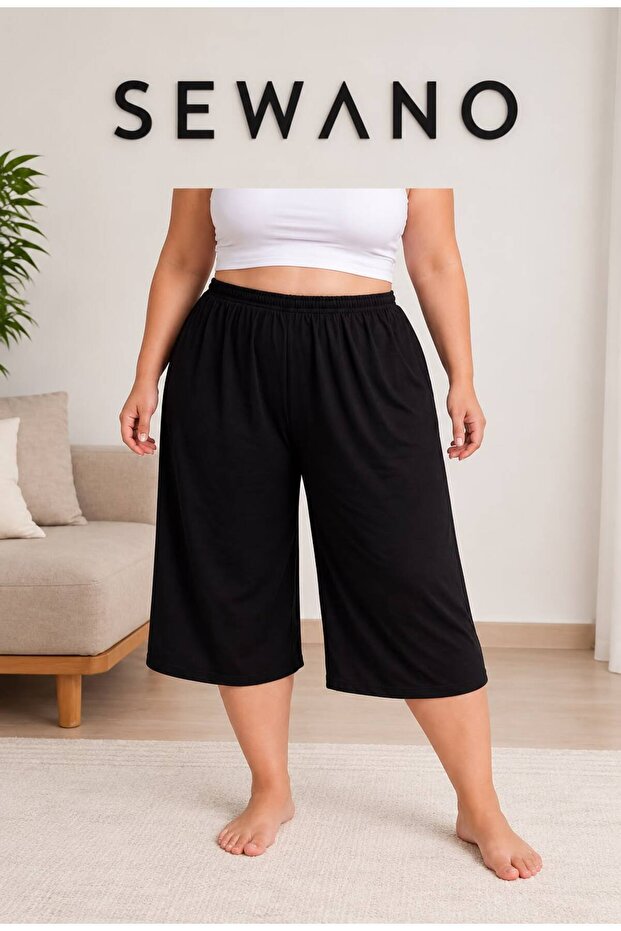 Oversize Cotton Combed Cotton Capri Shorts – Plus Size