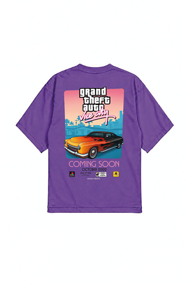 Vice City Grand Theft Oversize T-Shirt with Front and Back Print