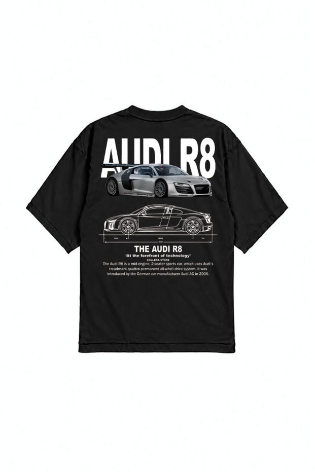 R8 Sport Car Printed Oversize T-Shirt Front and Back Design