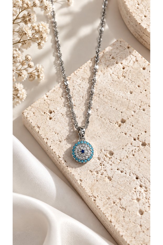 Elegant Women's Necklace with Evil Eye Bead Detail | Stylish and Modern Design | Gift Necklace