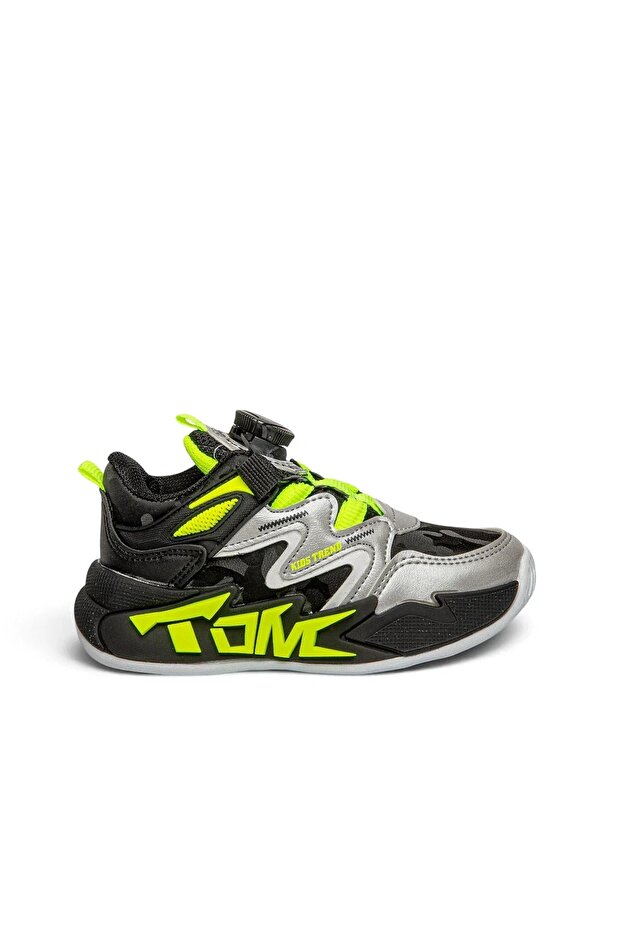 T34 Orthopedic Boys' Black/Yellow Comfortable Sneaker
