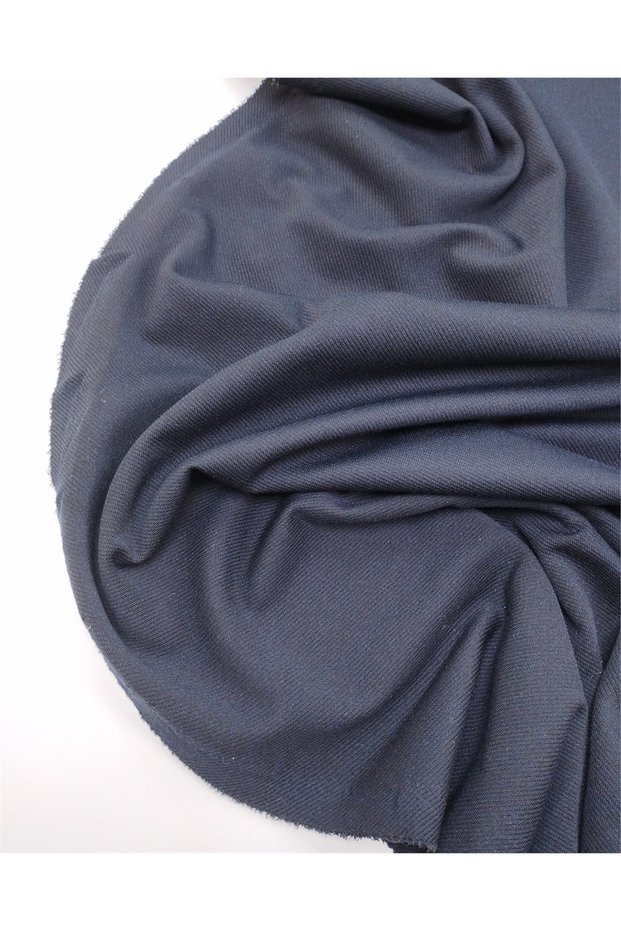 Navy Blue Two-Strand Combed Cotton Fabric for Tracksuits & Sweatshirts Width: 150cm