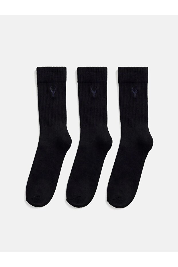 Embroidered Men's Socks 3-Pack (W6)