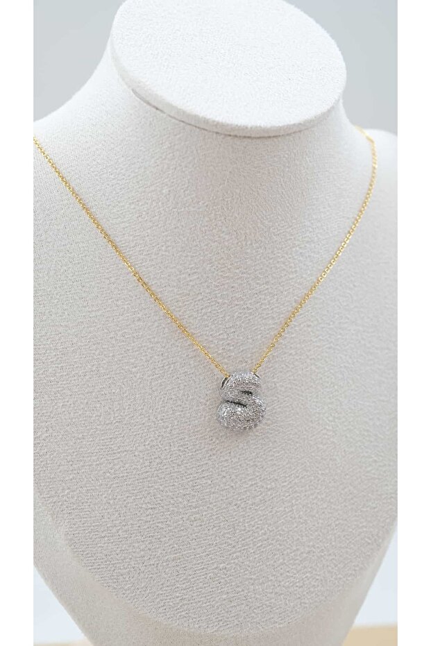 Stone Balloon Letter Necklace