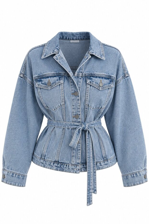 Light Blue Tie-Dye Denim Jacket - 261007