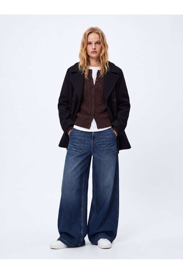 Slim Fit Button Detailed Knitwear Brown Cardigan