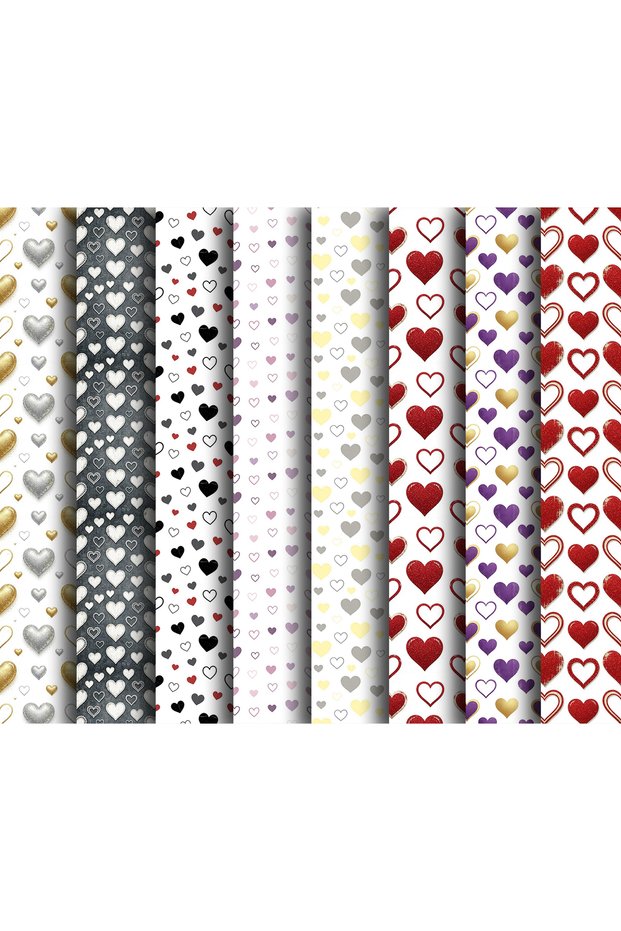 Love Themed Gift Wrapping Paper (35X50 cm 8 Pieces)