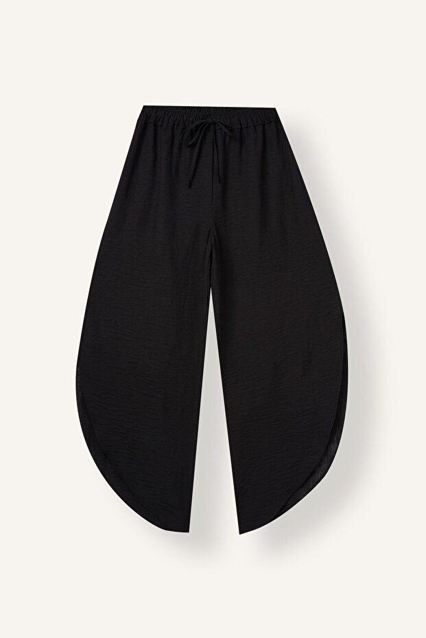 Normal Waist Slit-Leg Linen Look Trousers I9451Ax26Au