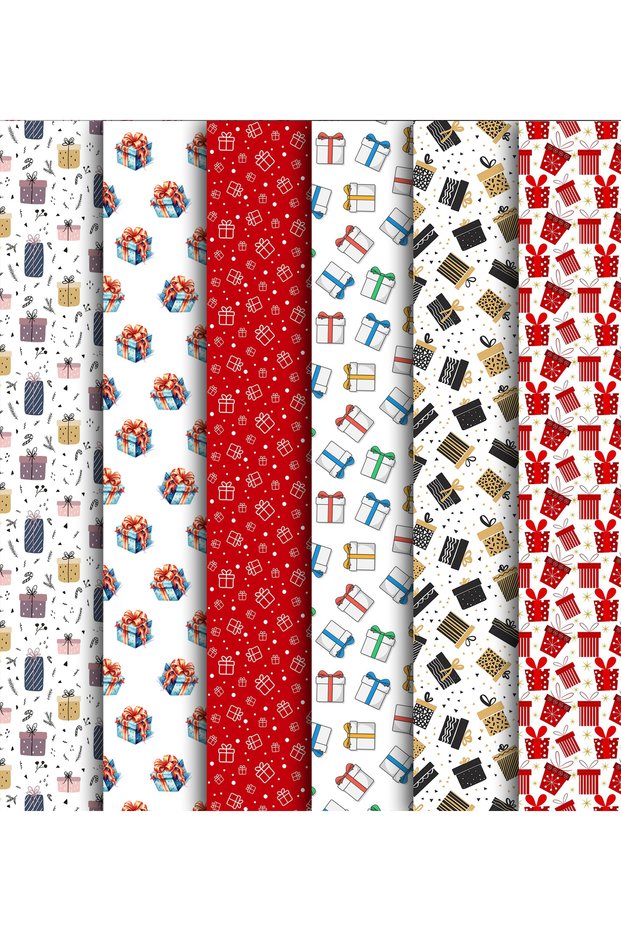 Gift Package Themed Gift Wrapping Paper (35X50 cm 6 Pieces)