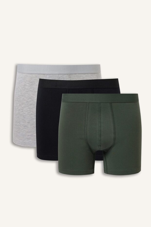 Regular Fit Elastic Waist 3-Piece Cotton Boxer Set I1733Ax26Au