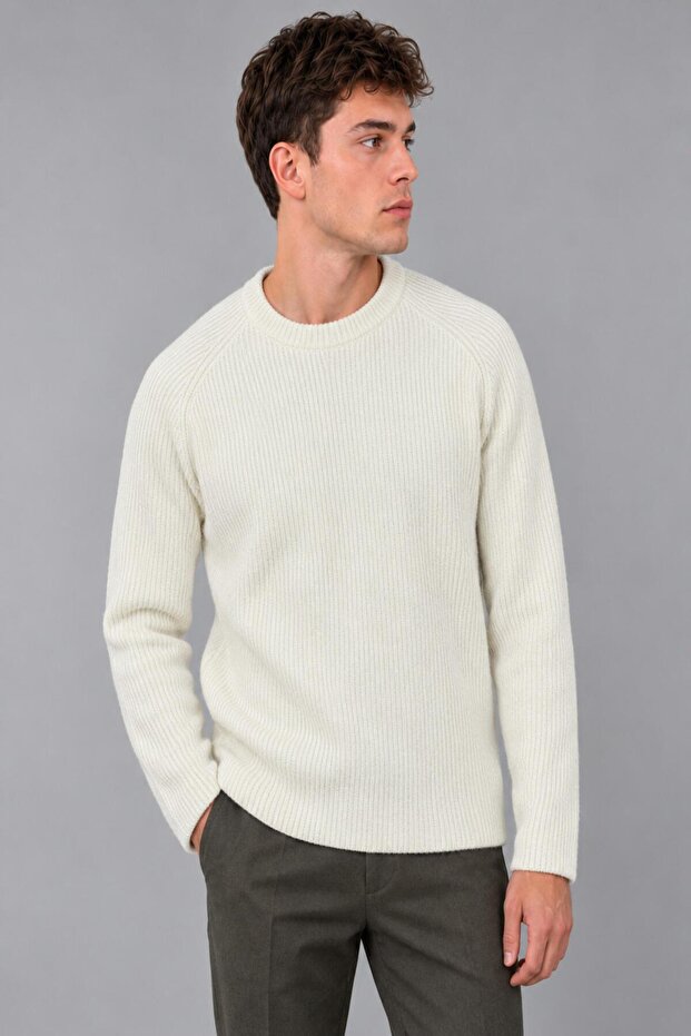 Zero Collar Striped Thick Knitted Sweater Dp 16649_10067