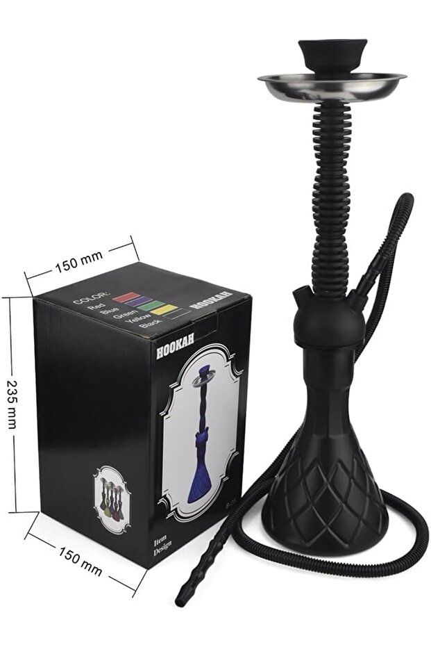 German Lightweight Portable Plastic & Silicon Hookah Set | Premium Luxury Shisha (Black)