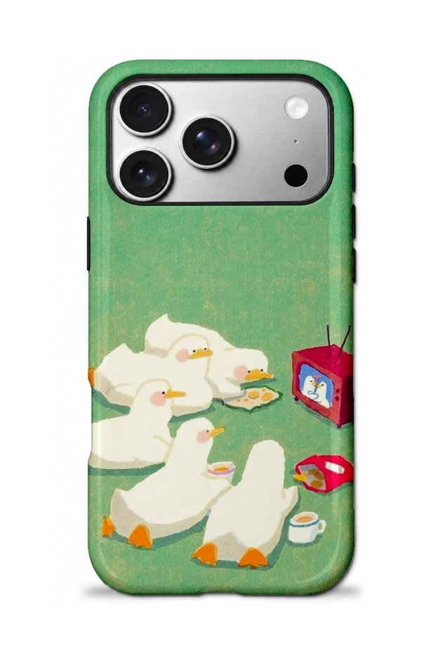Compatible with iPhone 17 Pro Max / 18 Pro Max - Enjoyable Ducks, Double Layer Cover, Glossy Surface Protective Case