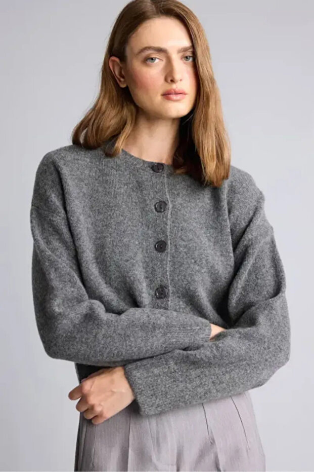 Regular Fit Crew Neck Cardigan (26 Wn)