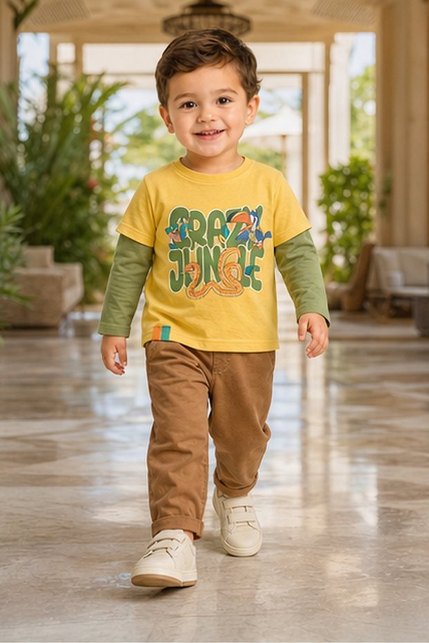Boys Round Neck Long Sleeve T-Shirt