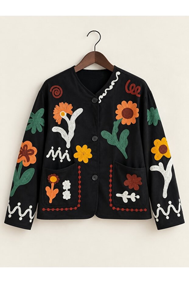 Floral Embroidered Design Jacket