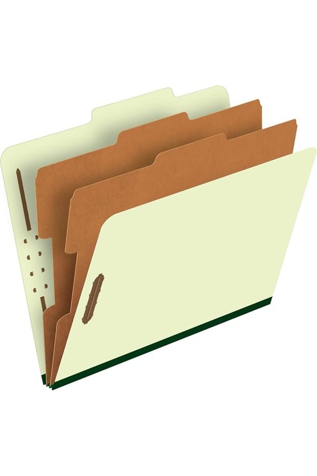 مجلدات تصنيفية - 2 فاصل، أخضر فاتح، حجم Letter، 10/صندوق (17173)