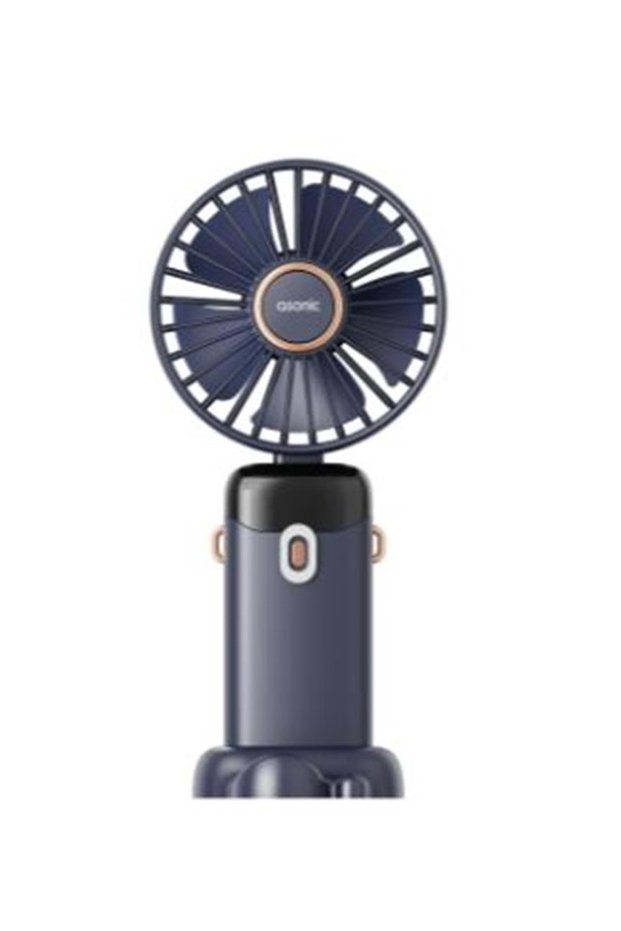 Asonic afn28 navy blue 500mah 3-speed foldable mini usb fan with digital display