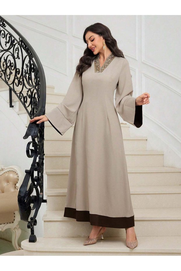 Rochie maxi, bej - M