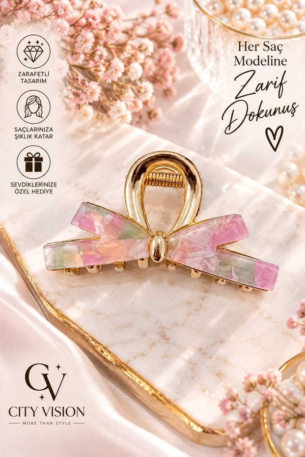 Ribbon Style Gradient Color Metal Hair Clip - Medium Size 6 cm - Stylish and Durable