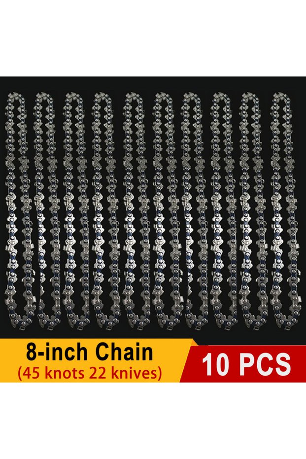 10pcs 8-inch Chain Chainsaw Blade 8 Inch 1/4"P 45 Drive Link Electric Saw Chainsaw Guide Bar And Saw