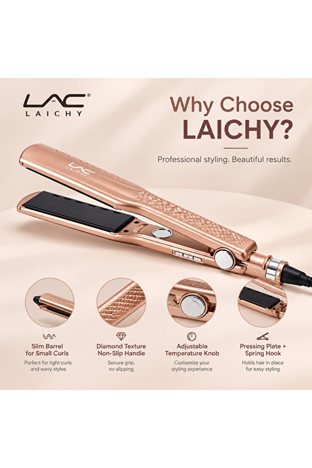 Wide Plate Hair Straightener, Adjustable Temperature Ceramic Flat Iron, Professional Hair Styling Iron for Long Thick Hair