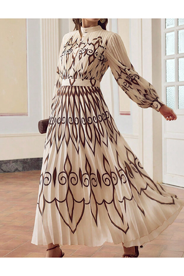 Rochie lunga, crem