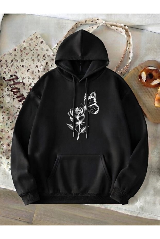 Mooda 3 Threaded Unisex Oversize Hooded Sweatshirt