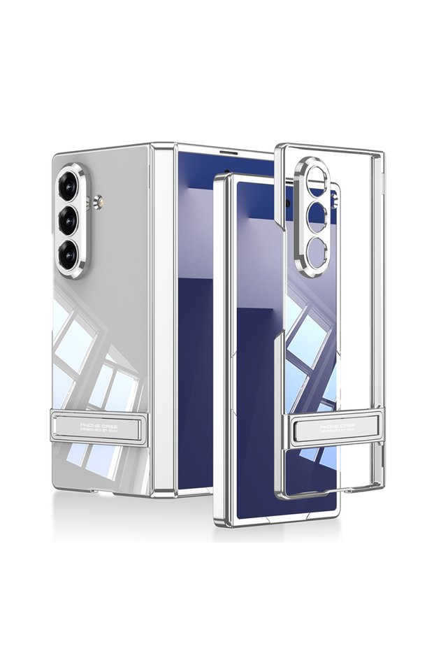 Galaxy Z Fold 7 Case with Camera Protection Transparent Design Tkng Lego Stand Case