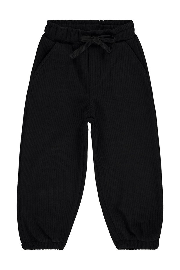 Civil Boys' Elastic Waist Pants | Velvet | School Nursery and Daily Use - Black