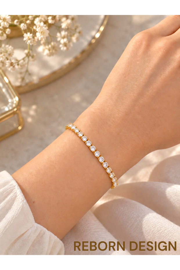 Gold Color Waterway Bracelet with Large Stones