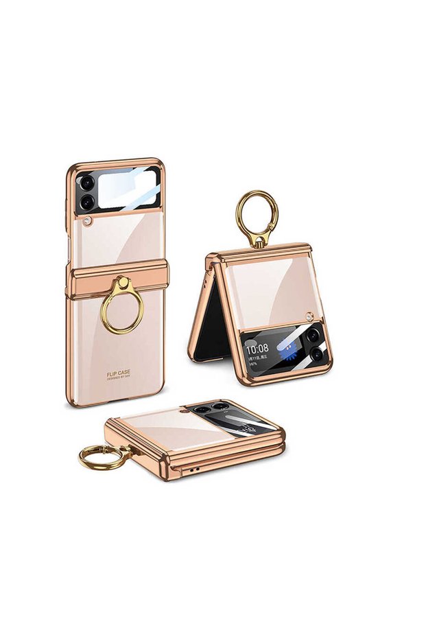 Galaxy Z Flip 4 Case Brsa Ring Holder Lens Protection Case