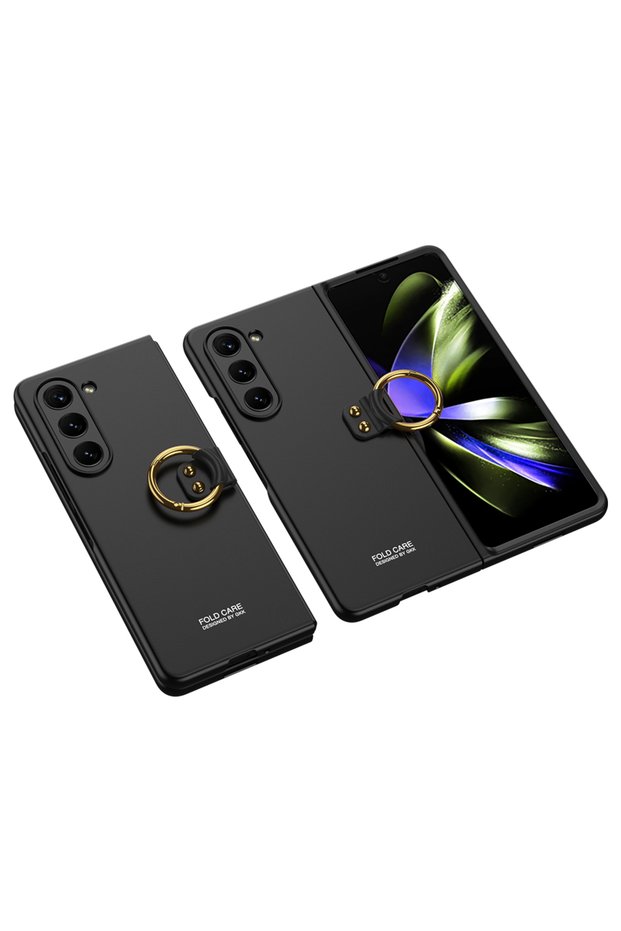 Galaxy Z Fold 5 Case Senk Flip Hard Case with Finger Ring