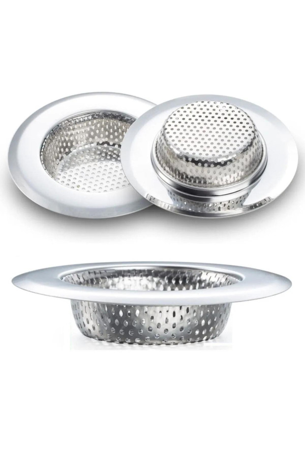 3 Pieces Large Size Stainless Steel Sink Strainer 11.5 cm Mit1358