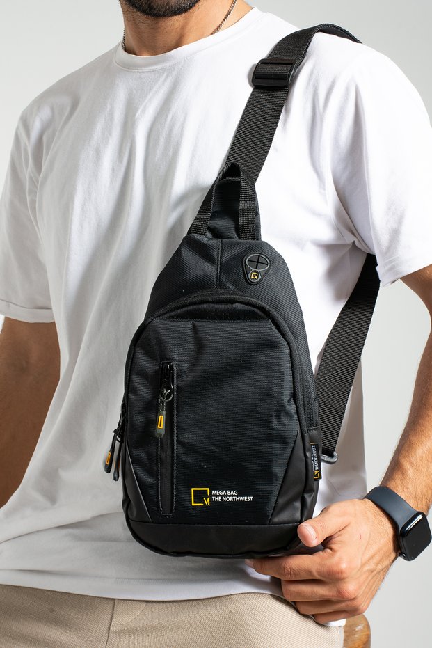 Men's Bodybag Waterproof Fabric Multi-Compartment Zippered Lightweight Cross Shoulder Bag Backpack (Code 1025)