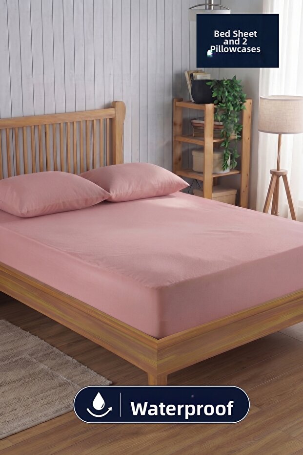 Set of powder micro fitted waterproof mattress protector and 2 pillow protectors (size 11)