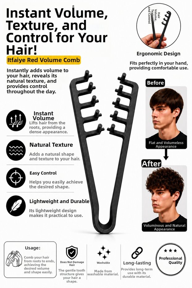 Ognami3D 3D Printing Wide Tooth Hair Styling Comb Ergonomic Comb