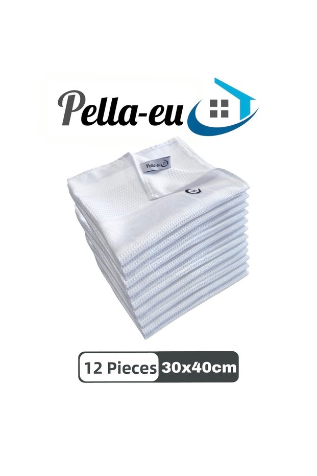 Microfiber Magic Glass Cloth General Cleaning Cloth Kitchen Bathroom Surface 12Pcs White 30X40Cm