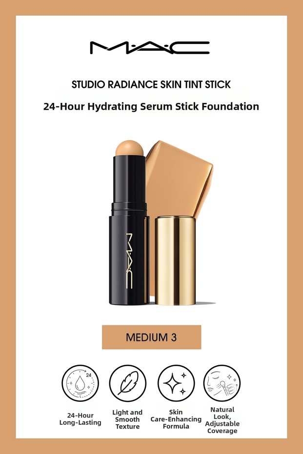 Studio Radiance Skin Tint Stick Serum Stick Foundation with Moisturizing Effect for up to 24 Hours - Medium 3