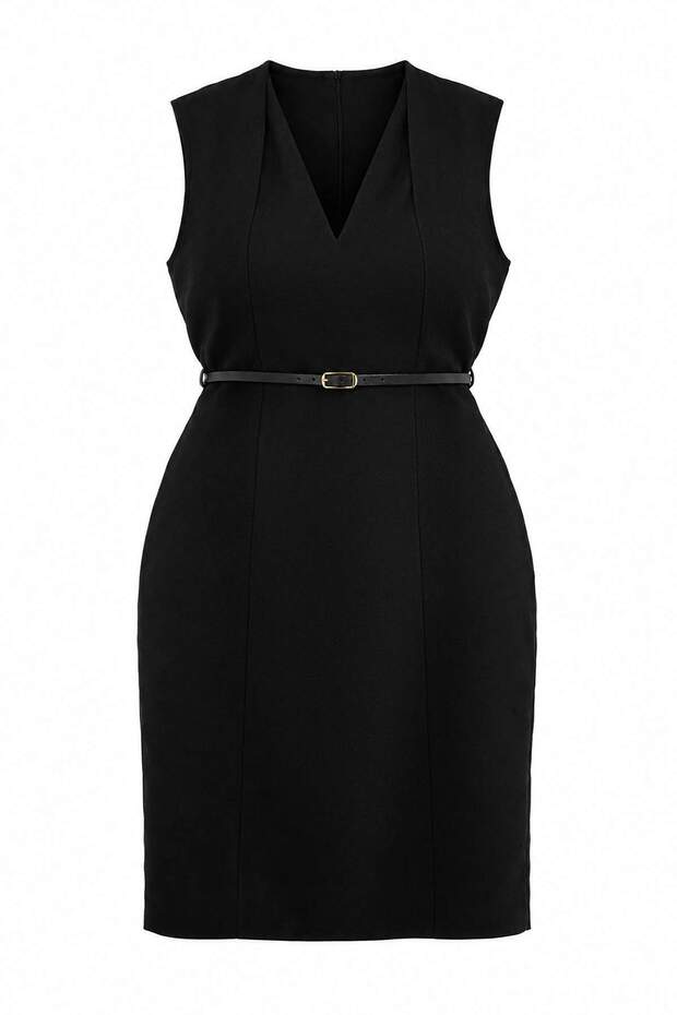 Black Woven Plus Size Dress Tbbaw27Ah00072