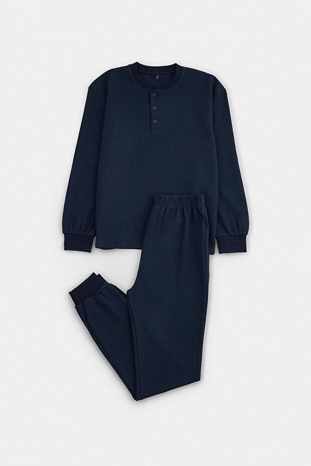 Navy Blue Boy's Pajama Set Tkdaw27Pt00039
