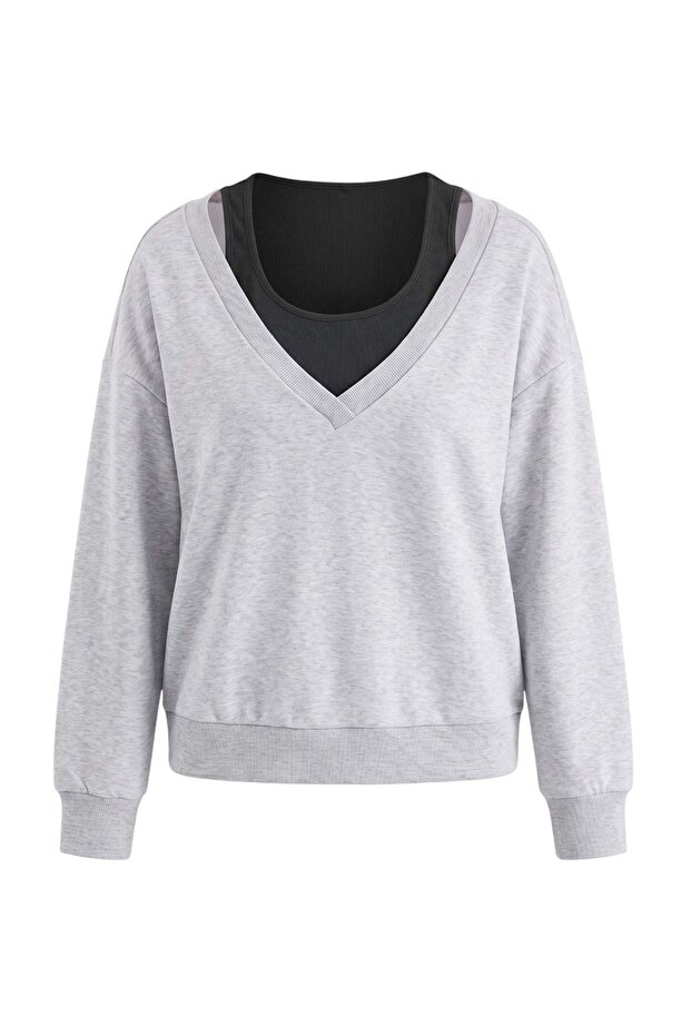 Kar Melanj 2-Piece Low Shoulder Knitted Sweatshirt Tbbaw27Ao00010