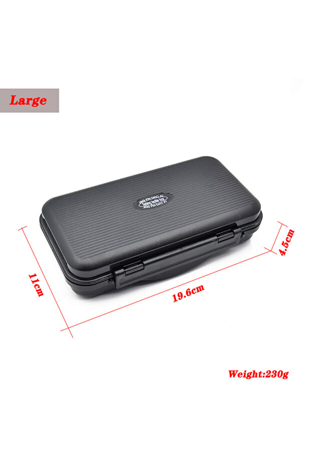 Large Waterproof Fly Fishing Box Black Tackle Lure Bait Fish Hook Box ABS Plastic Fishing Accessory