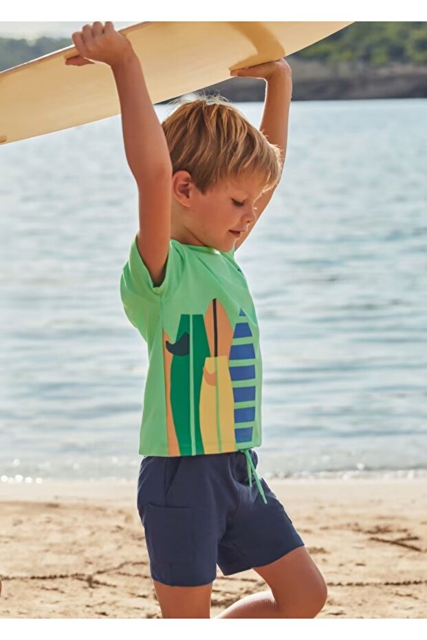 Boy's 2-Piece Printed T-Shirt - Shorts Set Green
