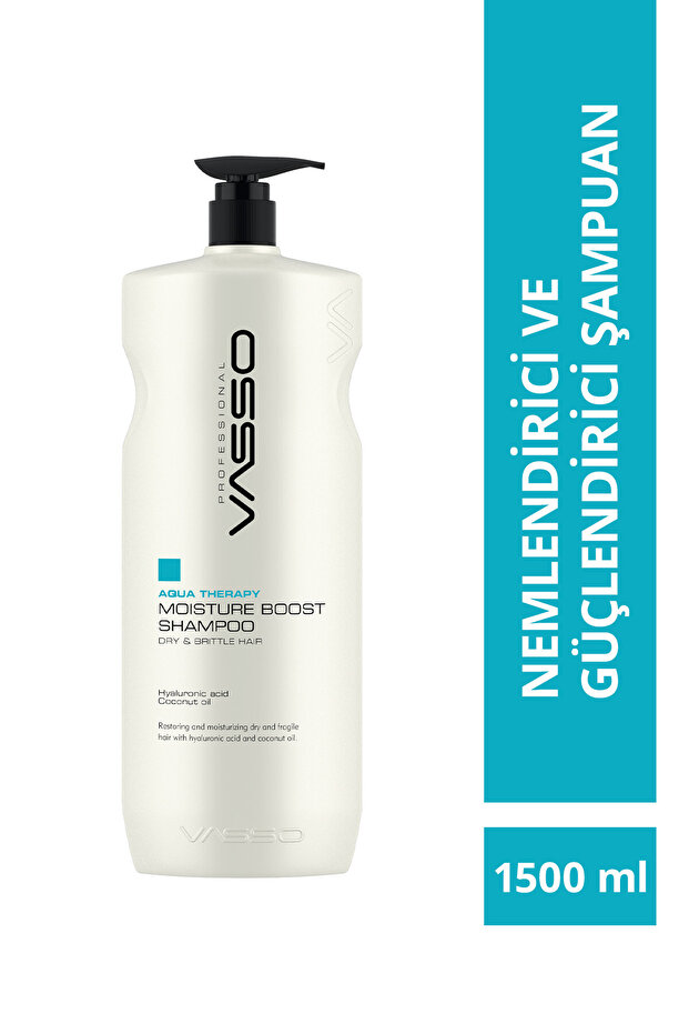 Moisturizing Shampoo with Coconut Oil Extract for Dry and Brittle Hair -Vasso Aqua 1500 ml