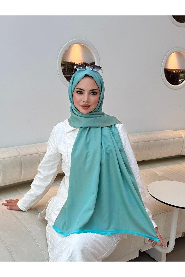 Double-Sided Cashmere Textured Tapestry Woven Shawl 70 X 190 cm Double Color Cotton