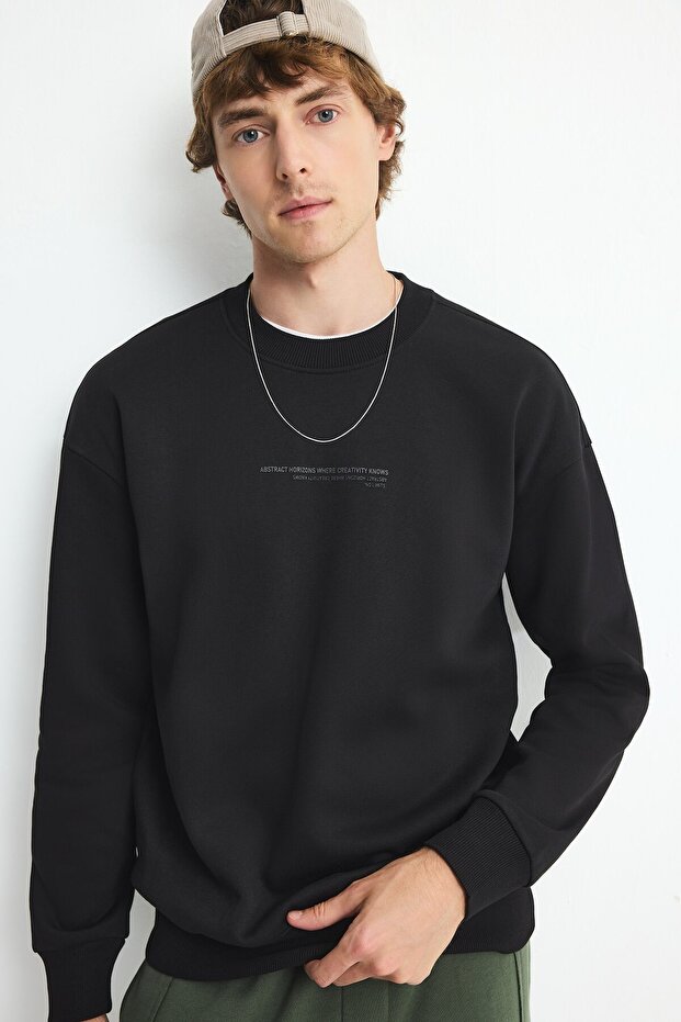 Boxy Fit Crew Neck Printed Sweatshirt X8282AZ23AU