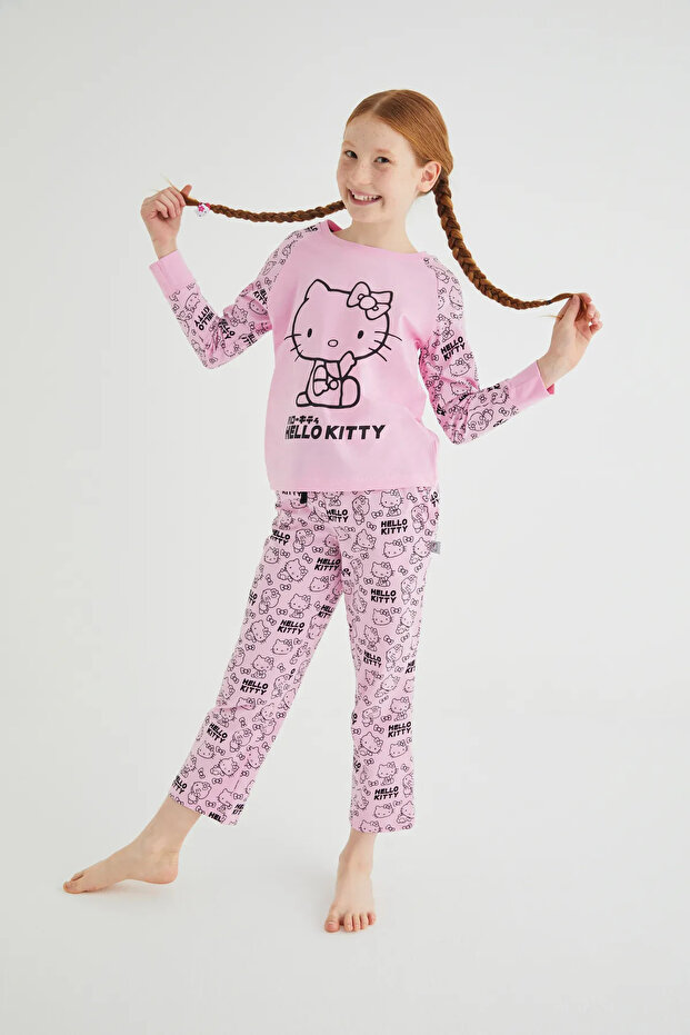 Girl's Pink Girl's Long Sleeve Cotton Pajama Set
