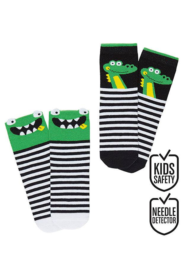 Boys' Cotton Black 2-Pack Socks 2-9 Years